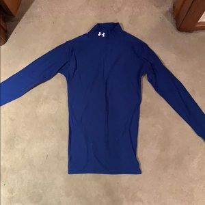 Blue Long Sleeve Mock Neck Under Armour Shirt
